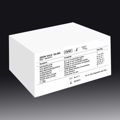 25-OH Vitamina D Elisa Kit de Teste Detecção Médica Eficiência de alta precisão
