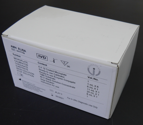 Kit de ensaio AMH ELISA para plasma sérico 2-3 horas Tempo de ensaio 2-8.C Temperatura de armazenamento