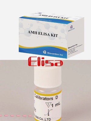Kit de reagentes de detecção ELISA Alta precisão Kit de teste AMH Elisa Utilização hospitalar