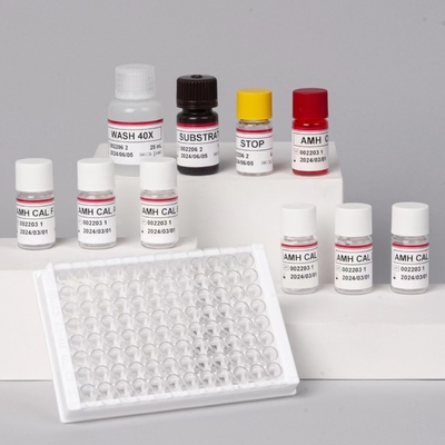 Kit de reagentes de detecção ELISA Alta precisão Kit de teste AMH Elisa Utilização hospitalar