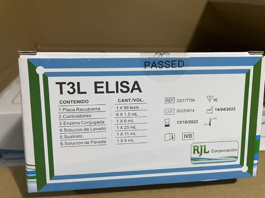 FT4 Kit de ensaio Elisa Kit de imunoanálise ligado a enzimas de tiroxina livre Teste quantitativo