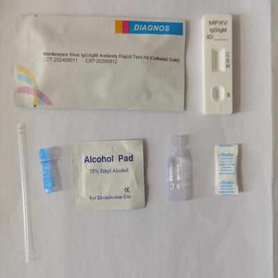 Kit de testes rápidos de anticorpos IgG/IgM do vírus da varíola soro plasma ou sangue completo
