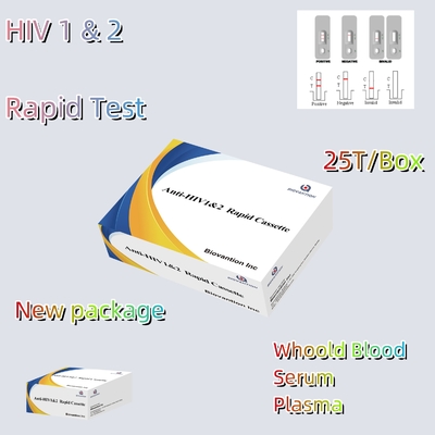 Reagente de ensaio rápido HIV 1/2 Método de detecção de ouro coloidal com 25 testes