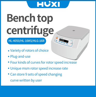HUXI Centrífuga Centrífuga de laboratório 50ml/15ml/10ml Centrífuga de laboratório de baixa velocidade