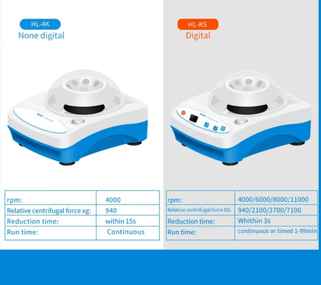Mini centrífuga de laboratório portátil 6/8 tubos 4000 RPM CE Certificado Compacto Design Plástico E Metal Ideal Para Pesquisa de Laboratórios Pequenos