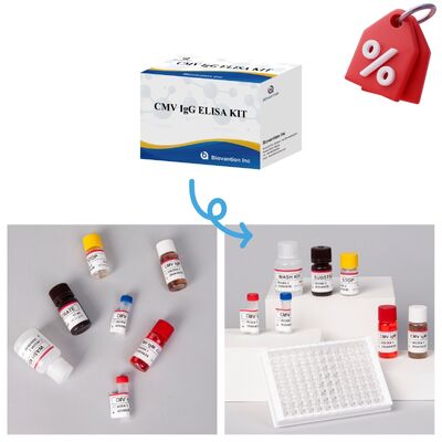 Kit de teste ELISA CMV 96T com detecção colorimétrica e método sanduíche para anticorpos contra citomegalovírus