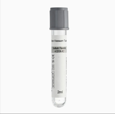 Tubos de coleta de sangue sem vácuo Siny Medical Fluoreto de Sódio + EDTA-K2